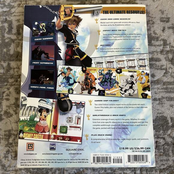Kingdom Hearts Signature Series Guide with Fold Out PS- 2 2005 Book Bradygames - Picture 2 of 15